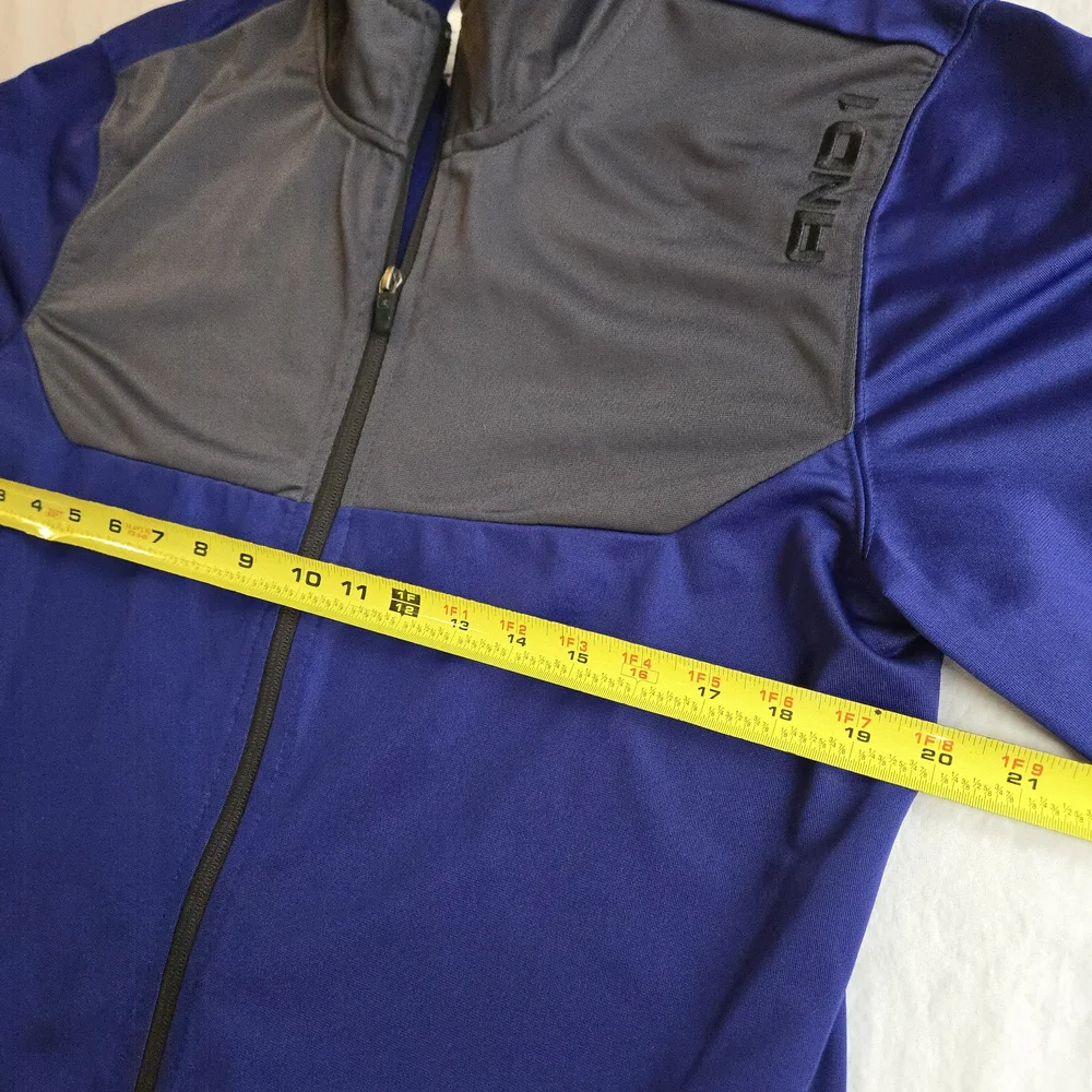 AND1 Men's Blue and Gray Colorblock Full-Zip Track Jacket